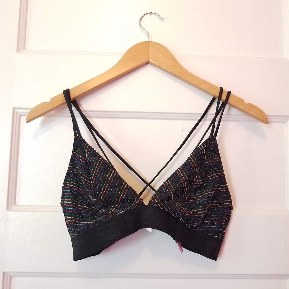 Sparkly Metallic PINK Bralette